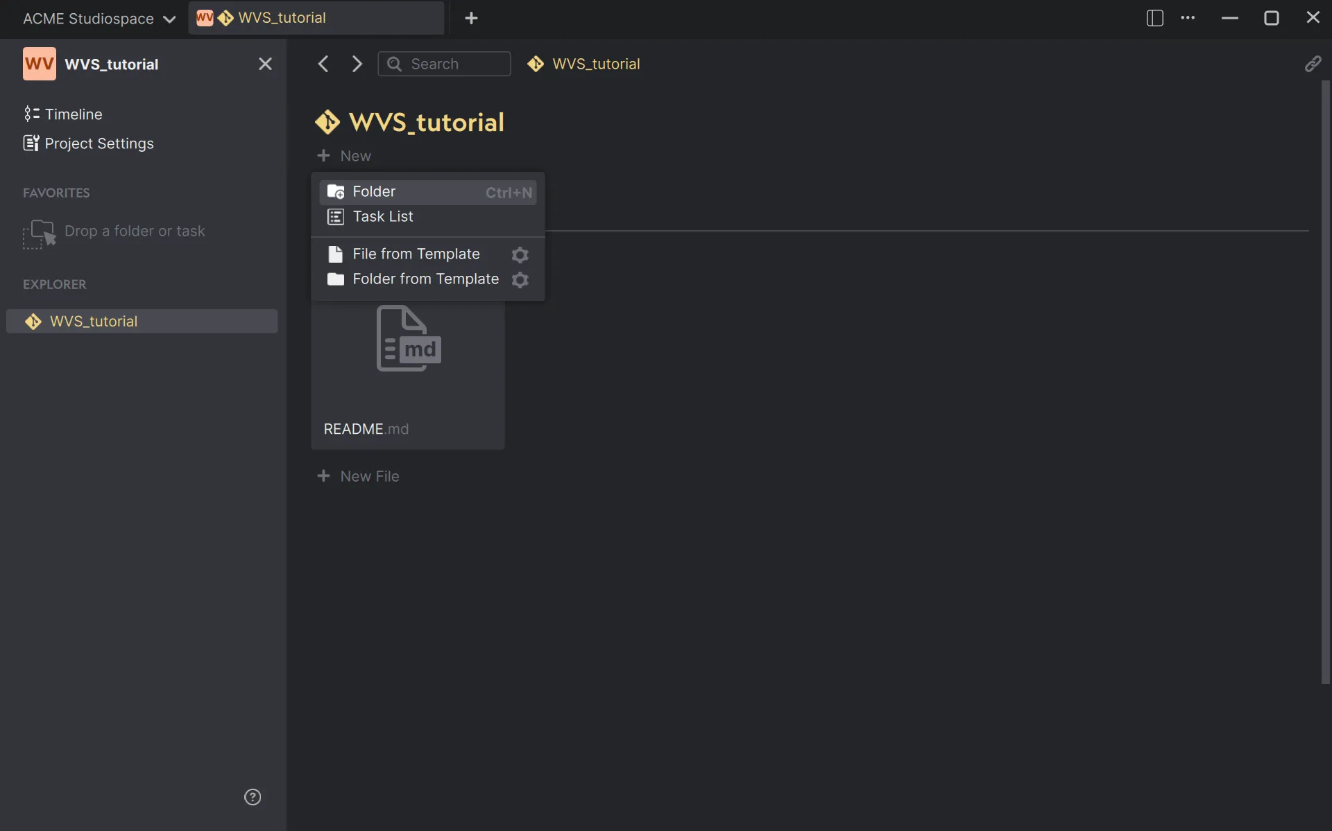 Create the project folders in Anchorpoint
