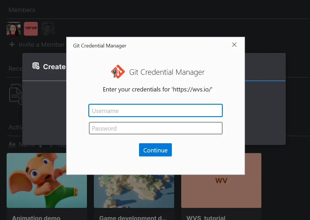 If this manager pops up, enter your WVS credentials to connect Anchorpoint with WVS