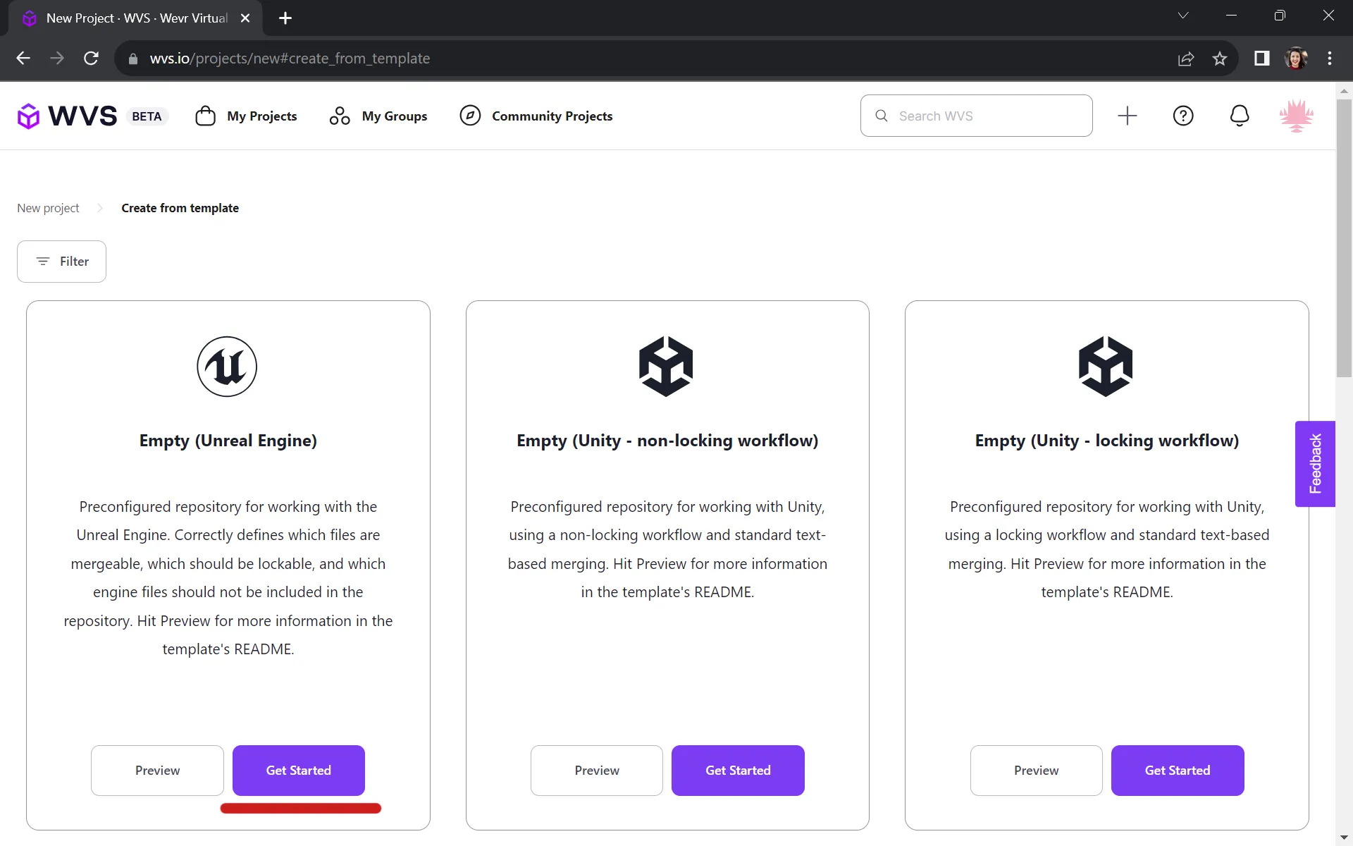 Enter the name and set up the project URL
