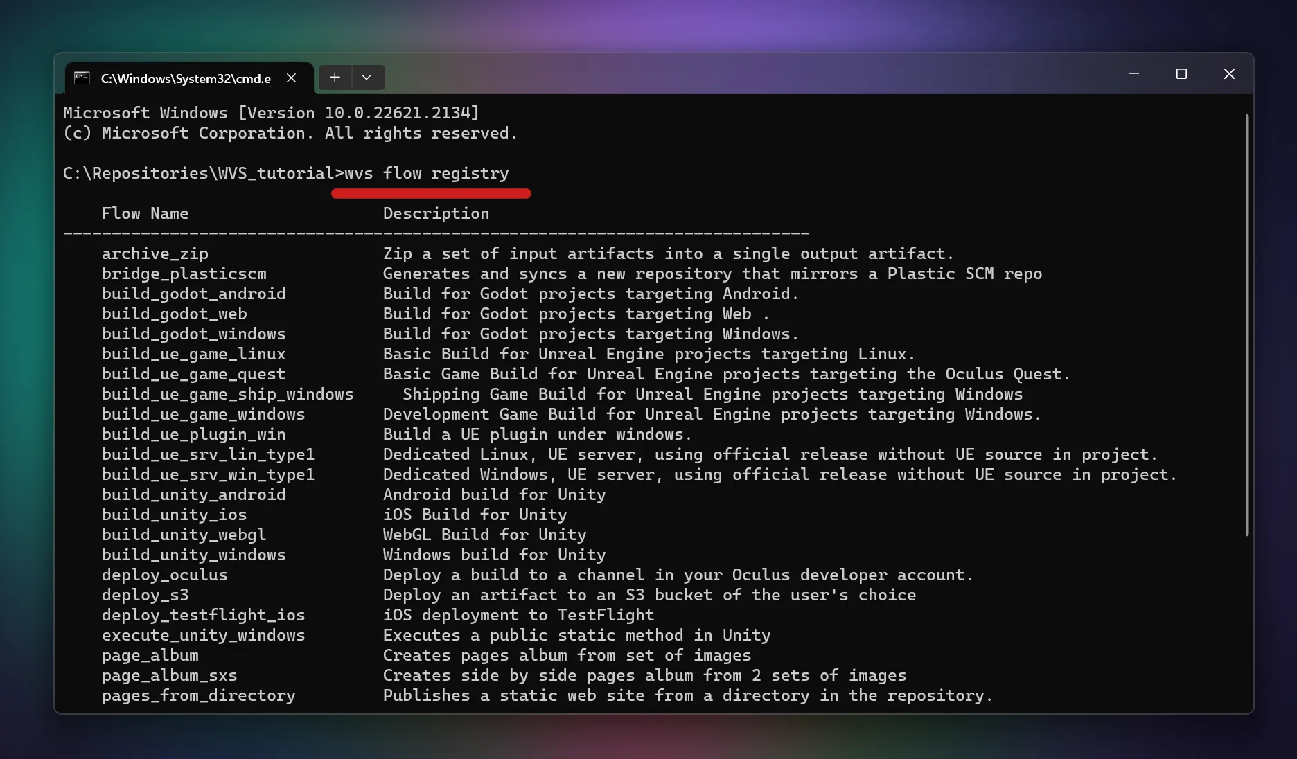 You will get an overview of Flows in WVS