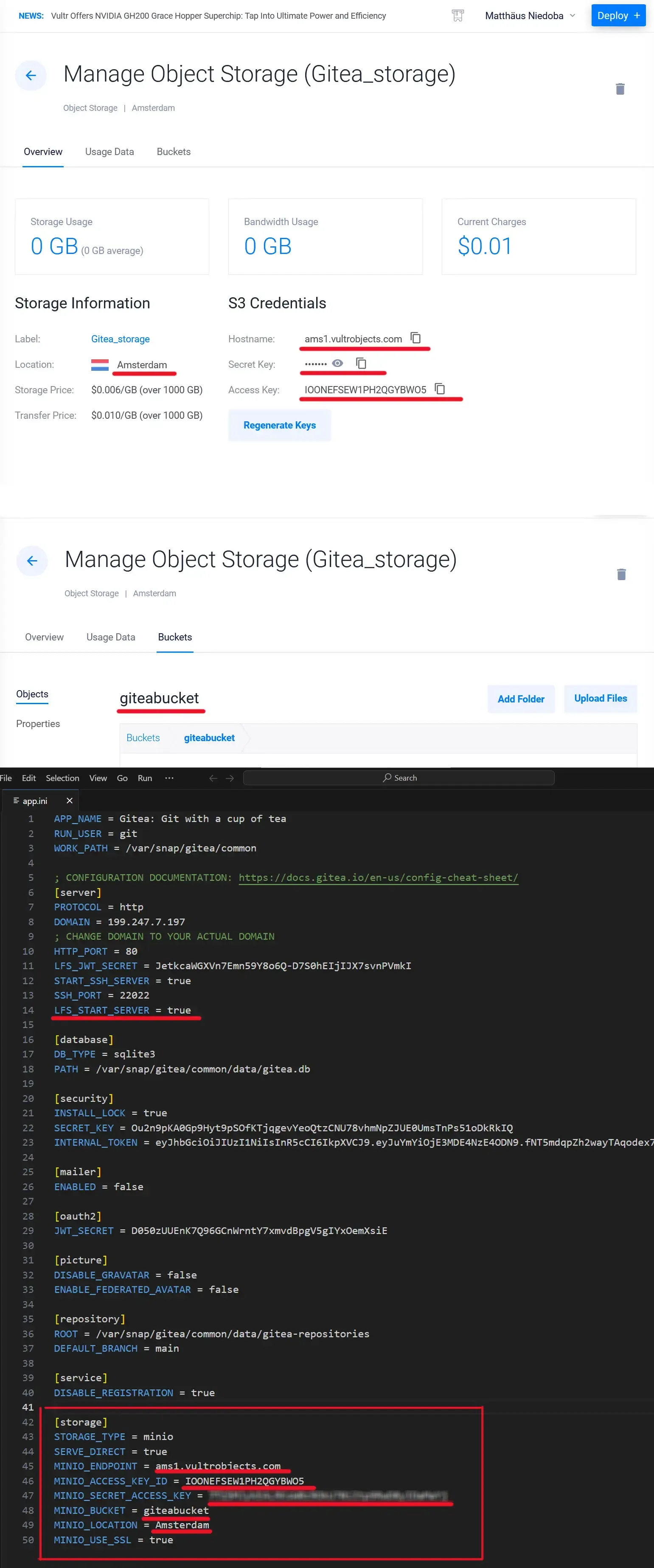dashboard and vs code