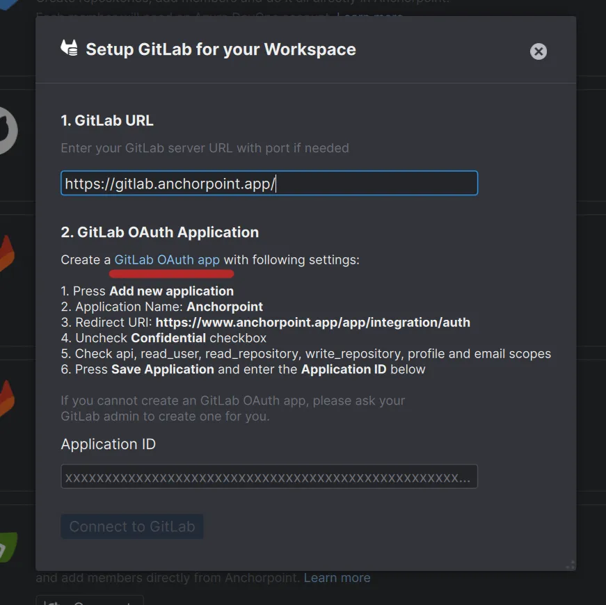 Configure GItlab and Anchorpoint