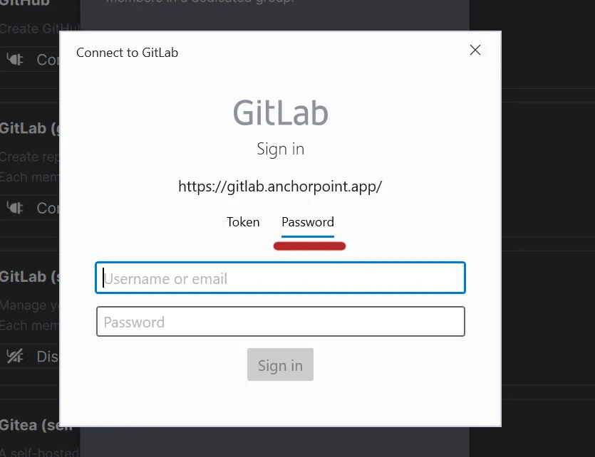 Configure GItLab and ANchorpoint