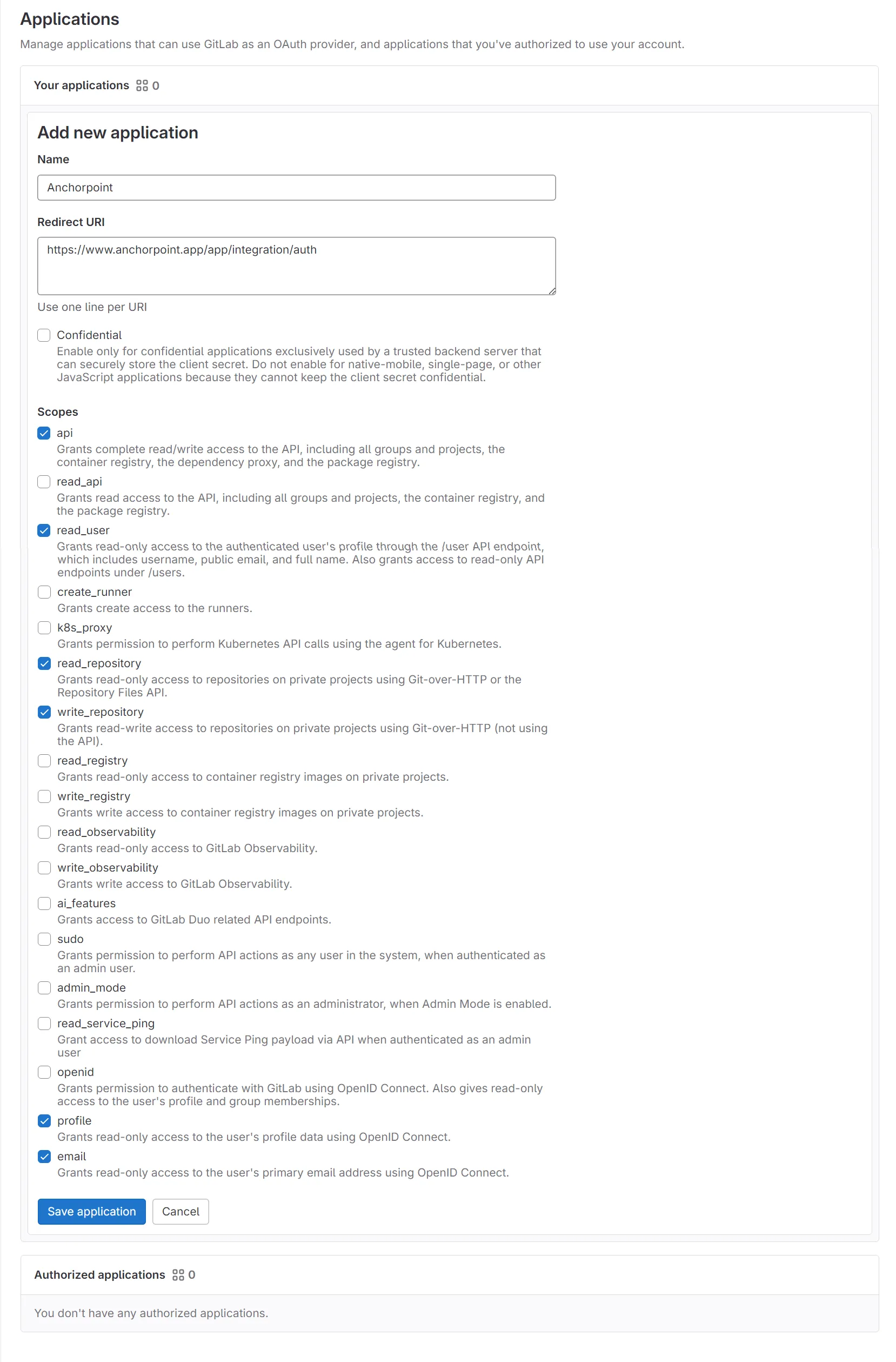 configure GitLab and Anchorpoint