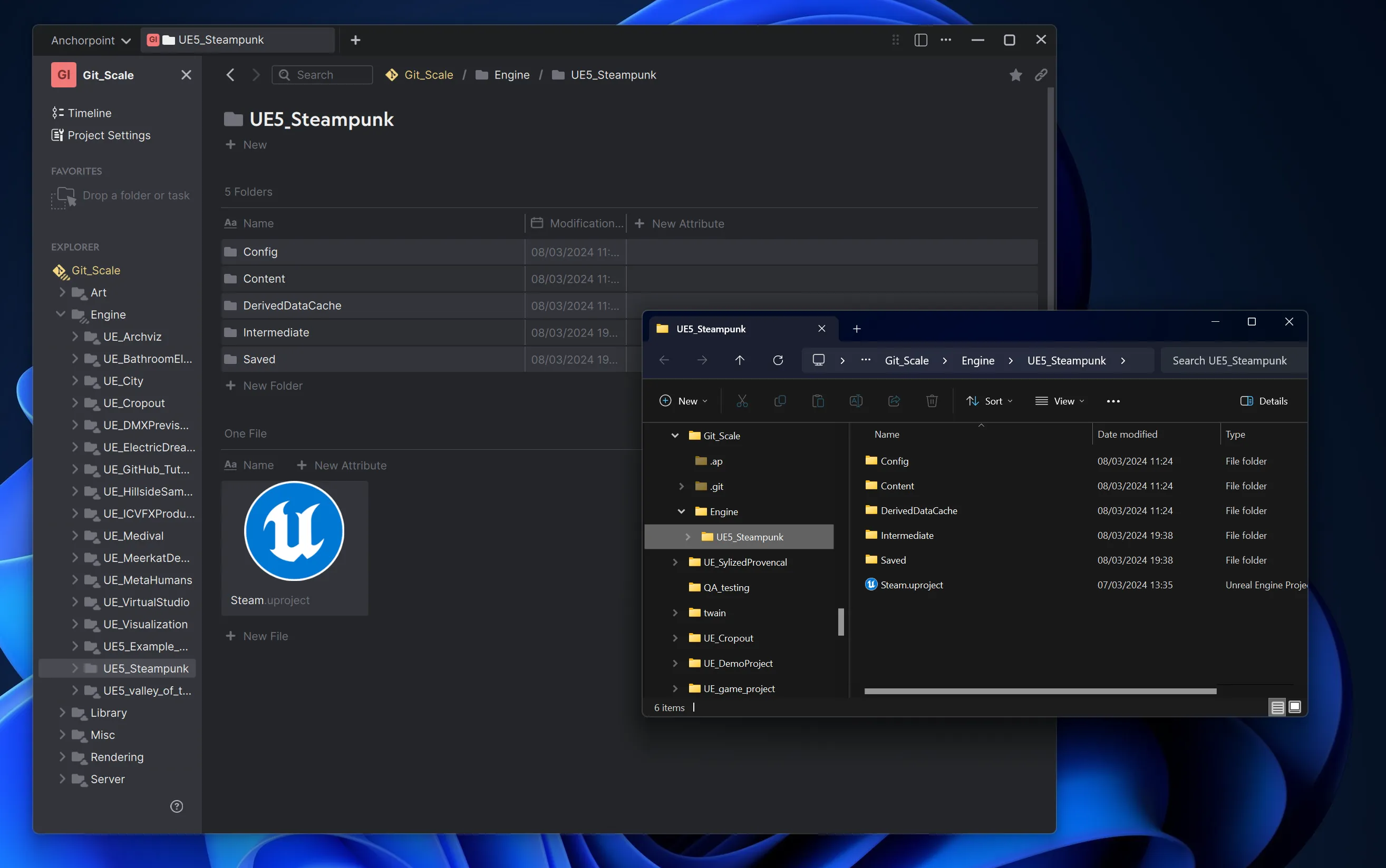 Git sparse checkout in Anchorpoint
