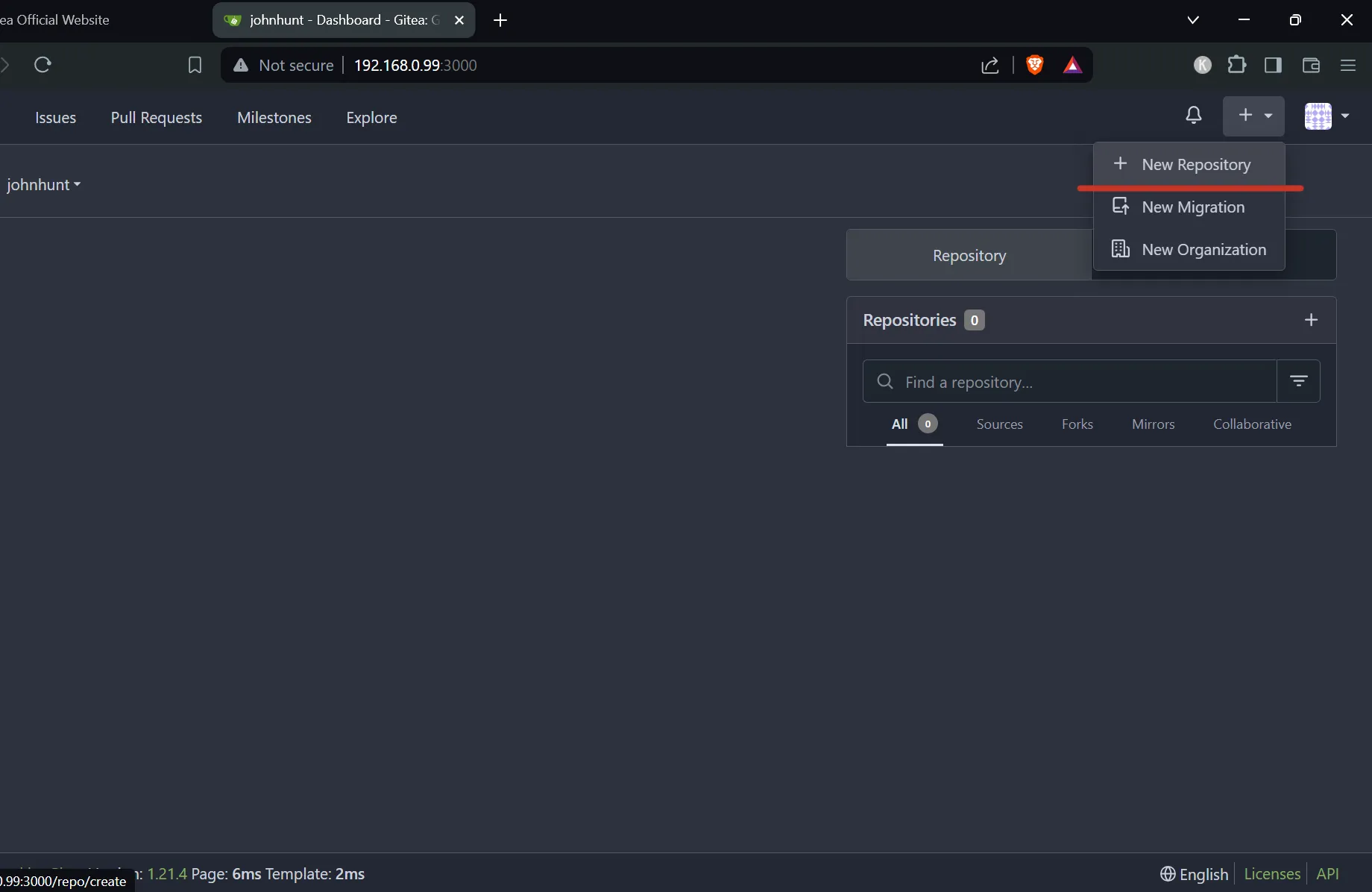 Create a new repository