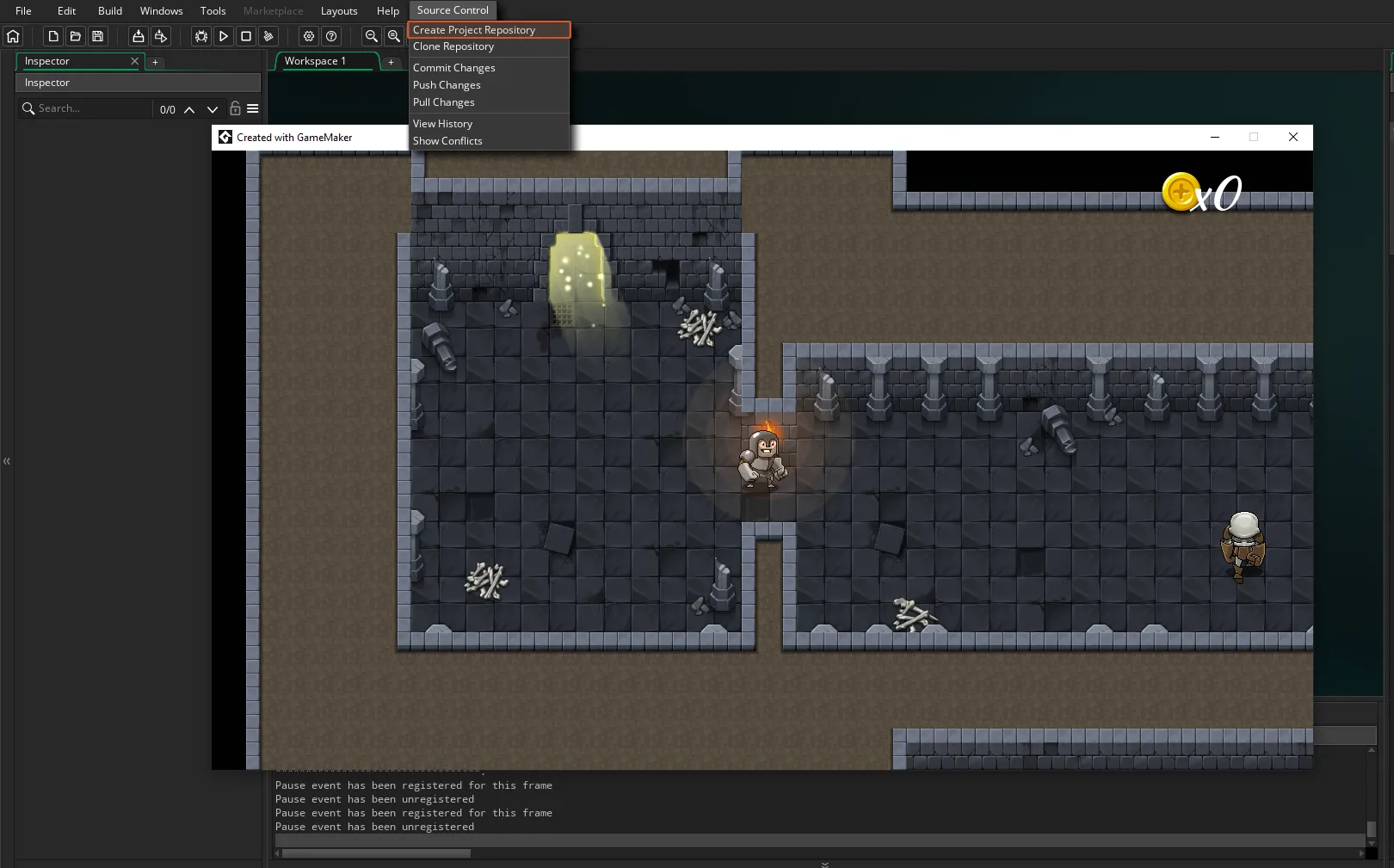 GameMaker's version control plugin menu