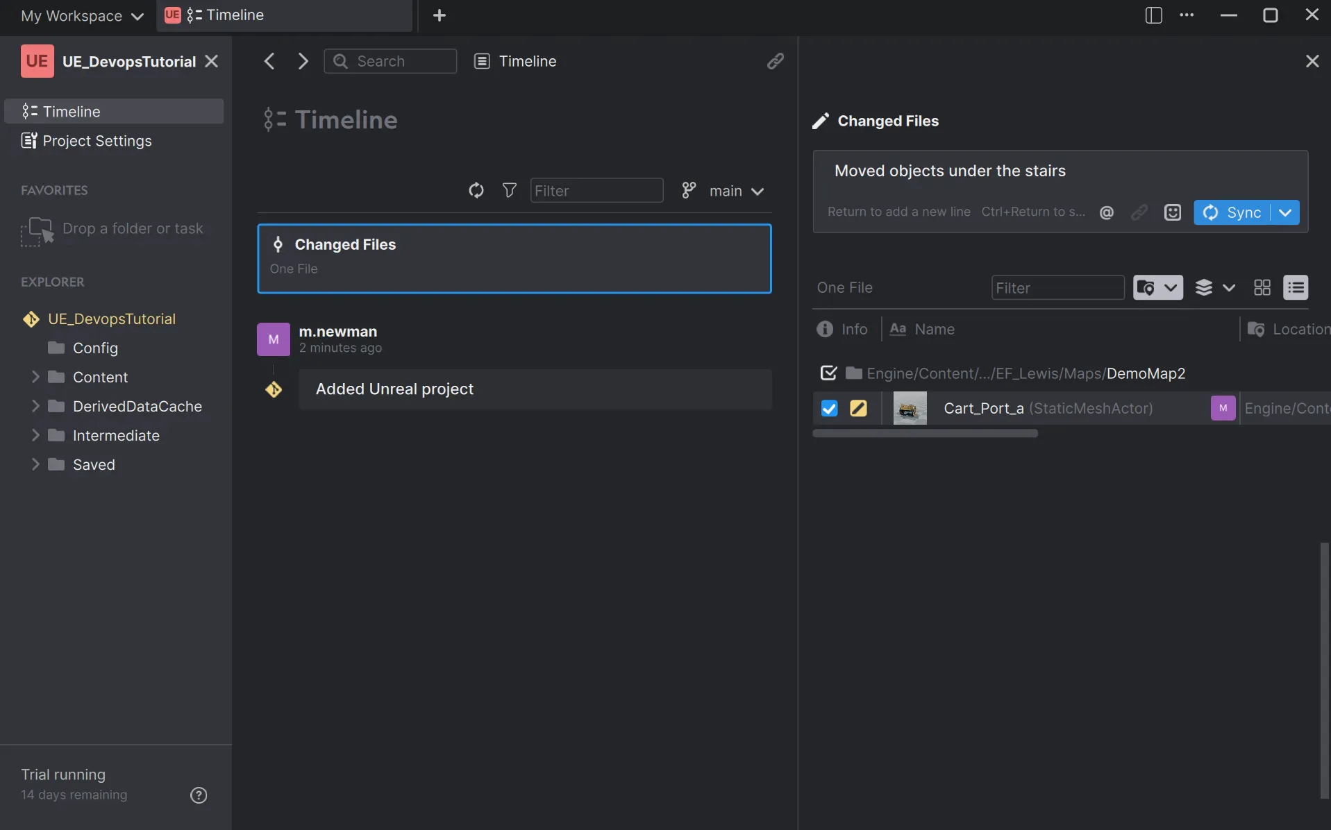Unreal engine changed files in Git