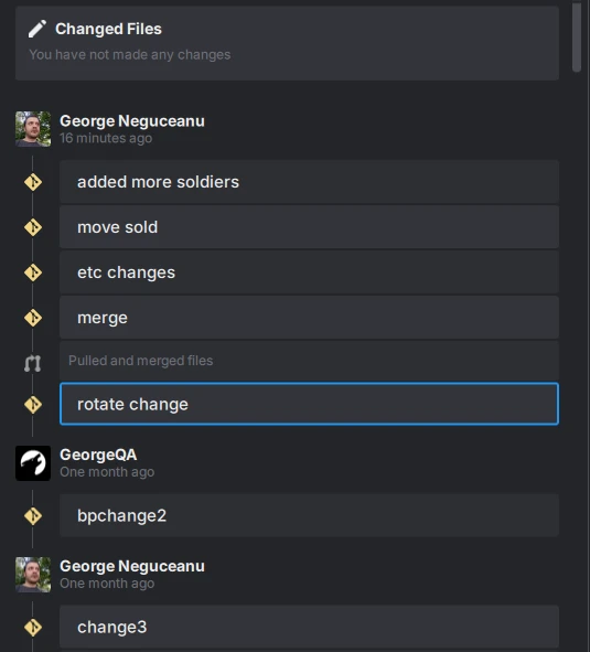 Git commit history in Anchorpoint