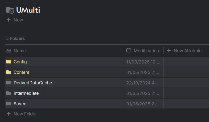 Unreal Engine project folder for source control