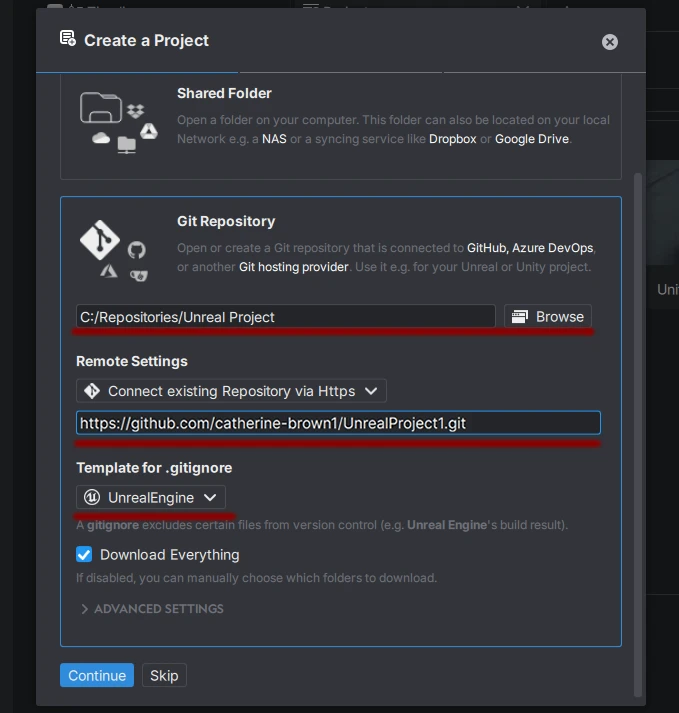 Cloning a GitHub repo with Anchorpoint