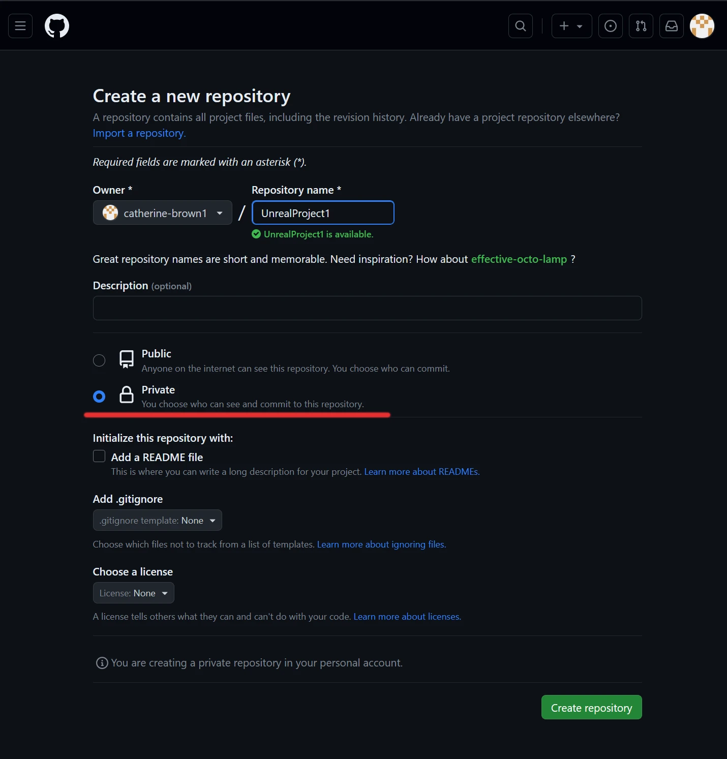 Creating a new repository on github