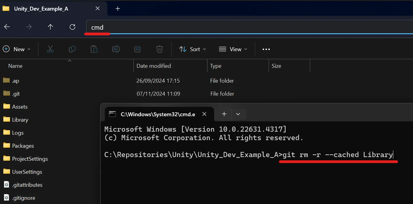 remove files from Git history on a Unity project by customizing your gitignore