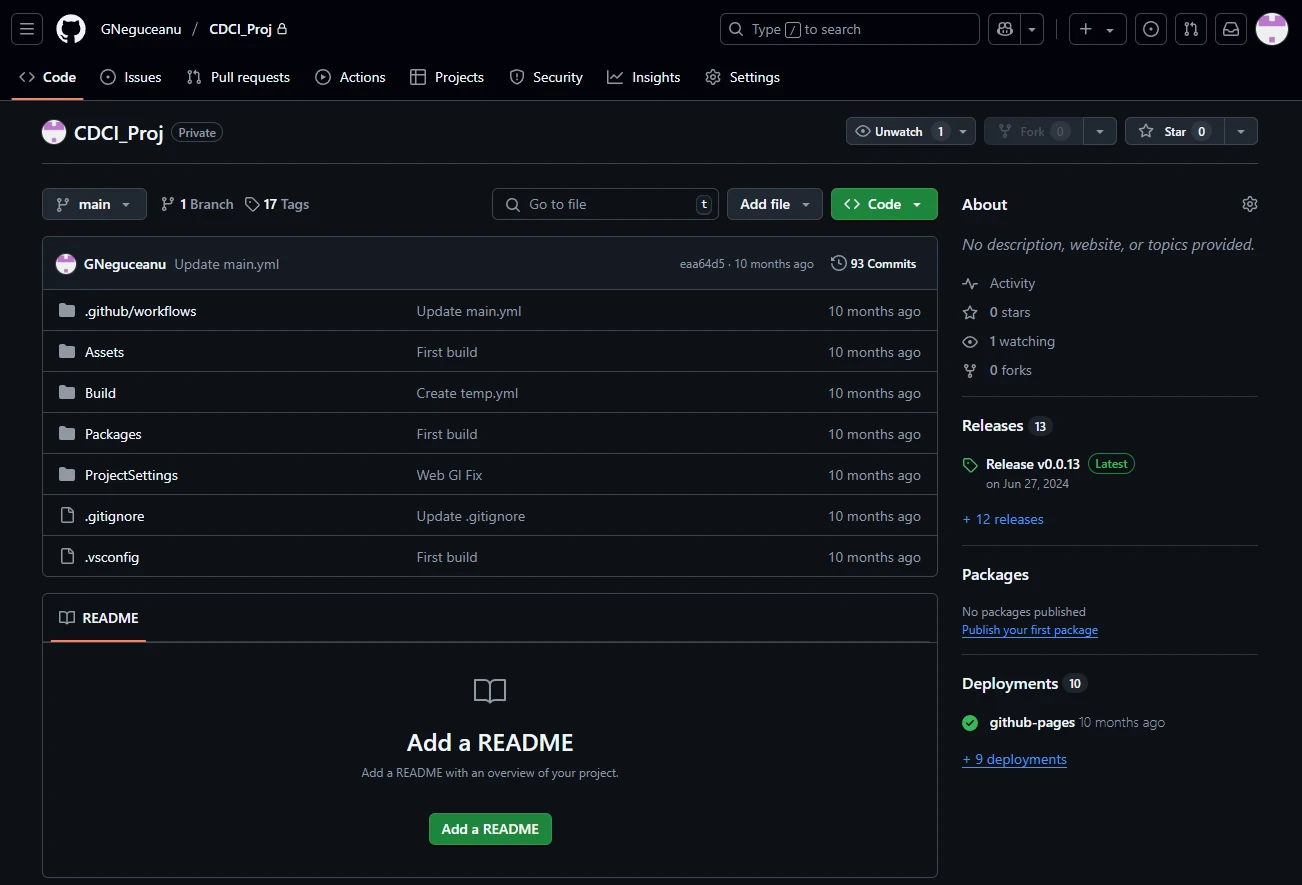 GitHub project overview