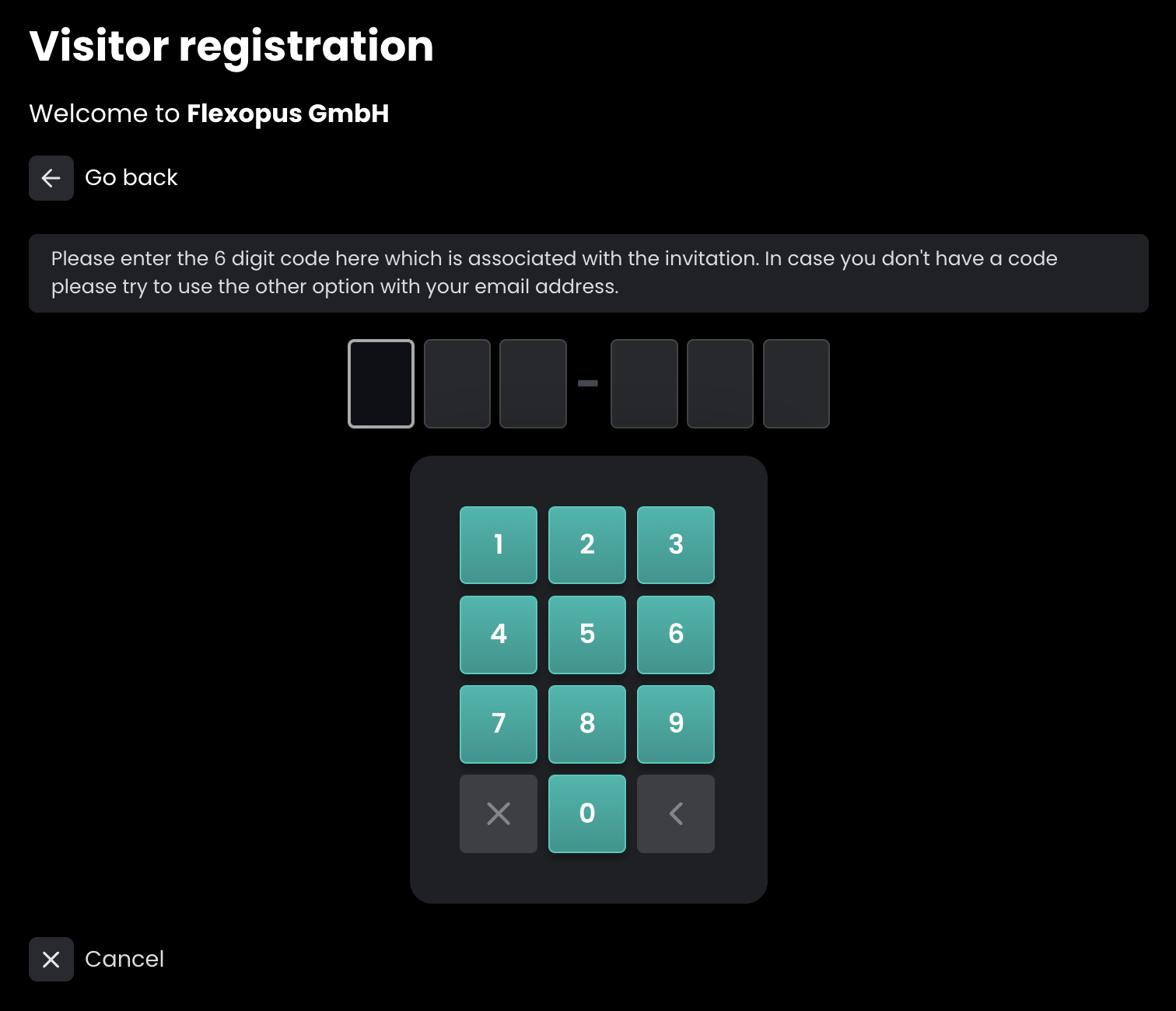 The Flexopus screen for connecting a new device.