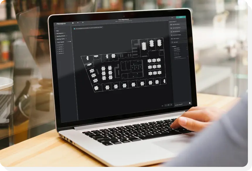 Der Flexopus Floorplanner auf einem Macbook.