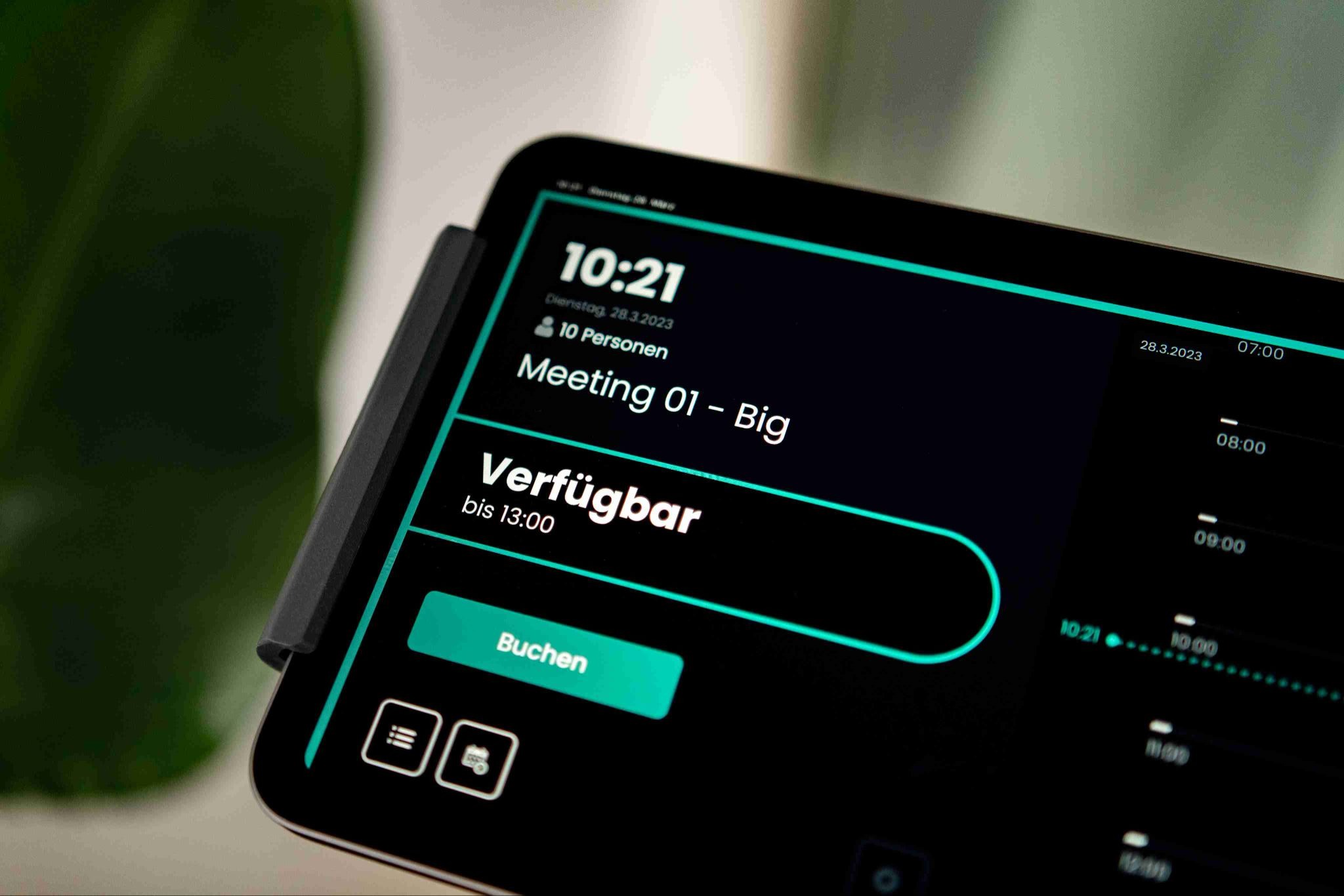 Das Flexopus Besprechungsraum-Display.