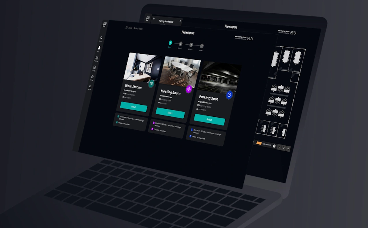 L'application Flexopus sur un ordinateur portable.