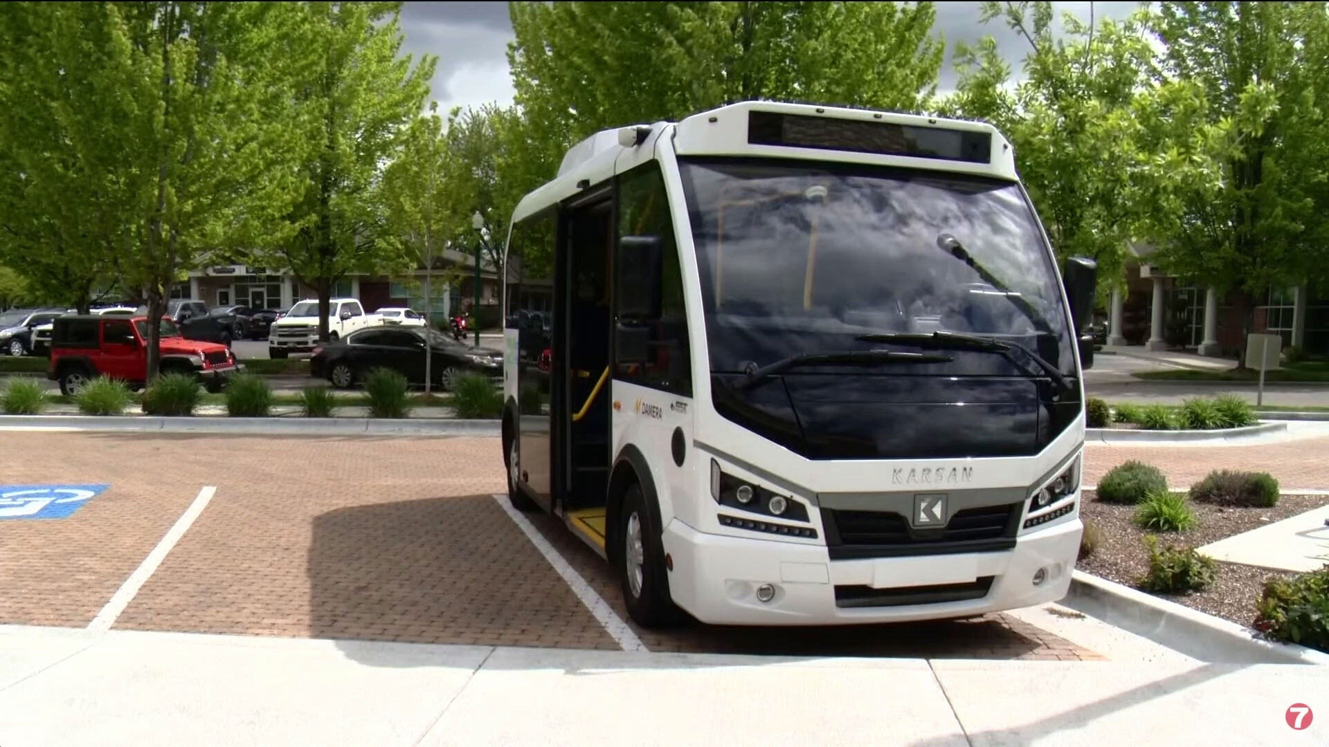 Valley Regional Transit showcasing the Karsan eJEST electric minibus during a public demo in Boise, Idaho.