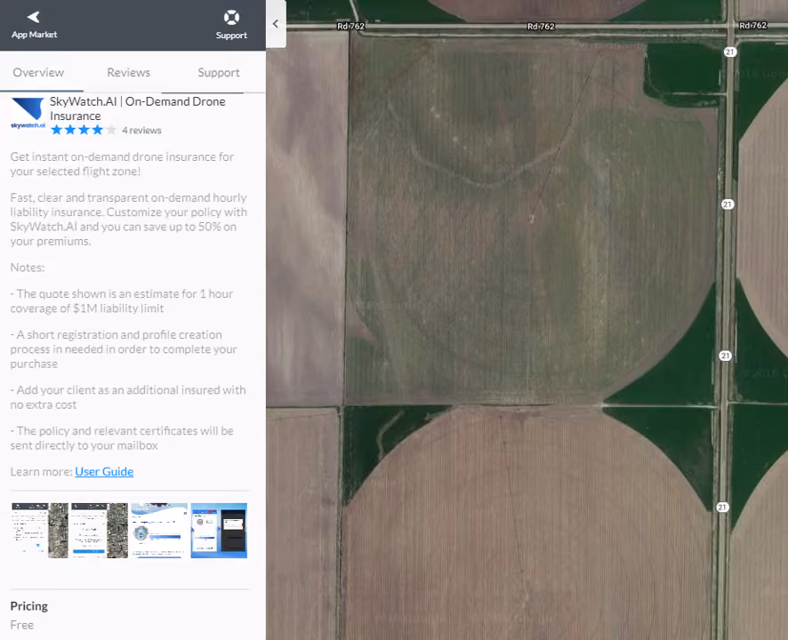 Drone liability insurance app