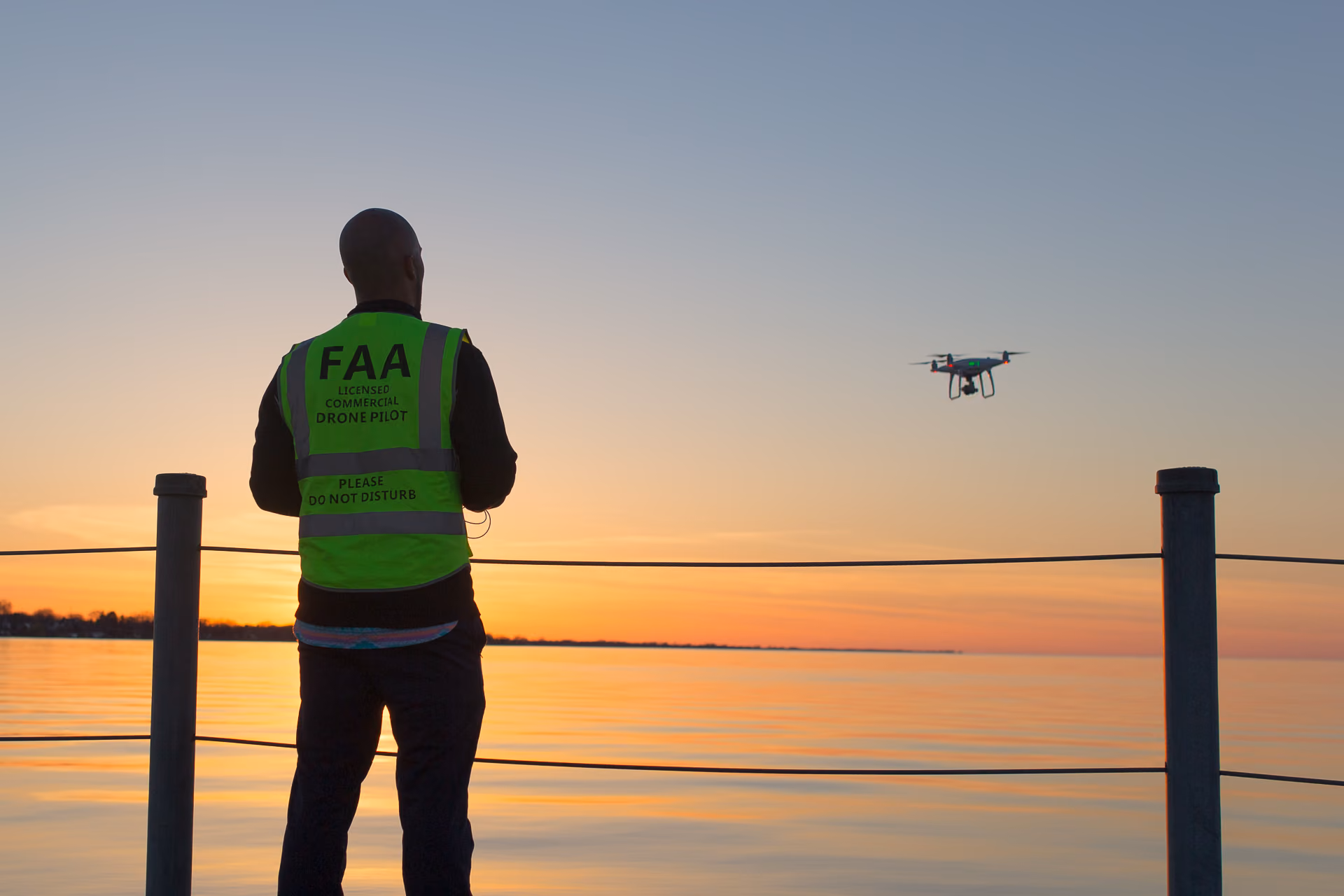 Drone Pilot With Drone in sight