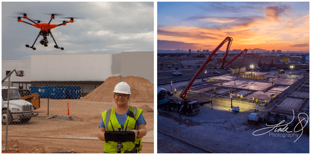 Linda with Drone on Site