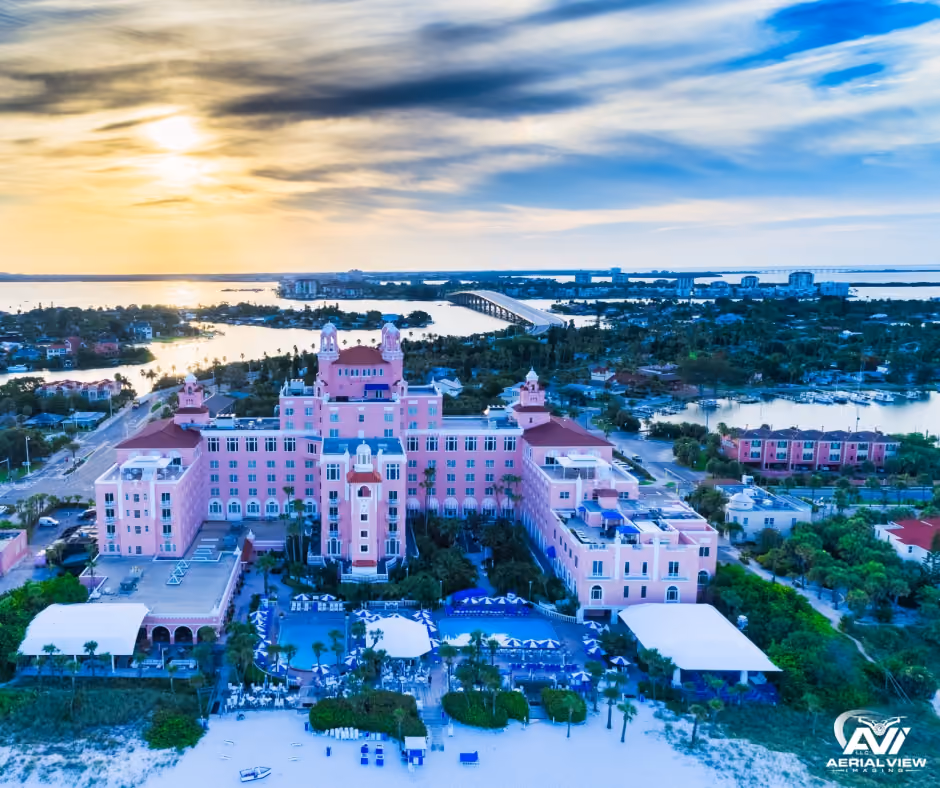 Aerial footage of hotel in Florida