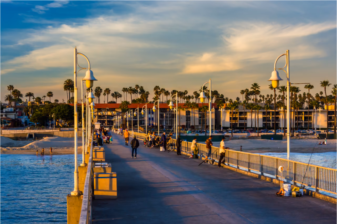 The Belmont Pier in Long Beach, California.