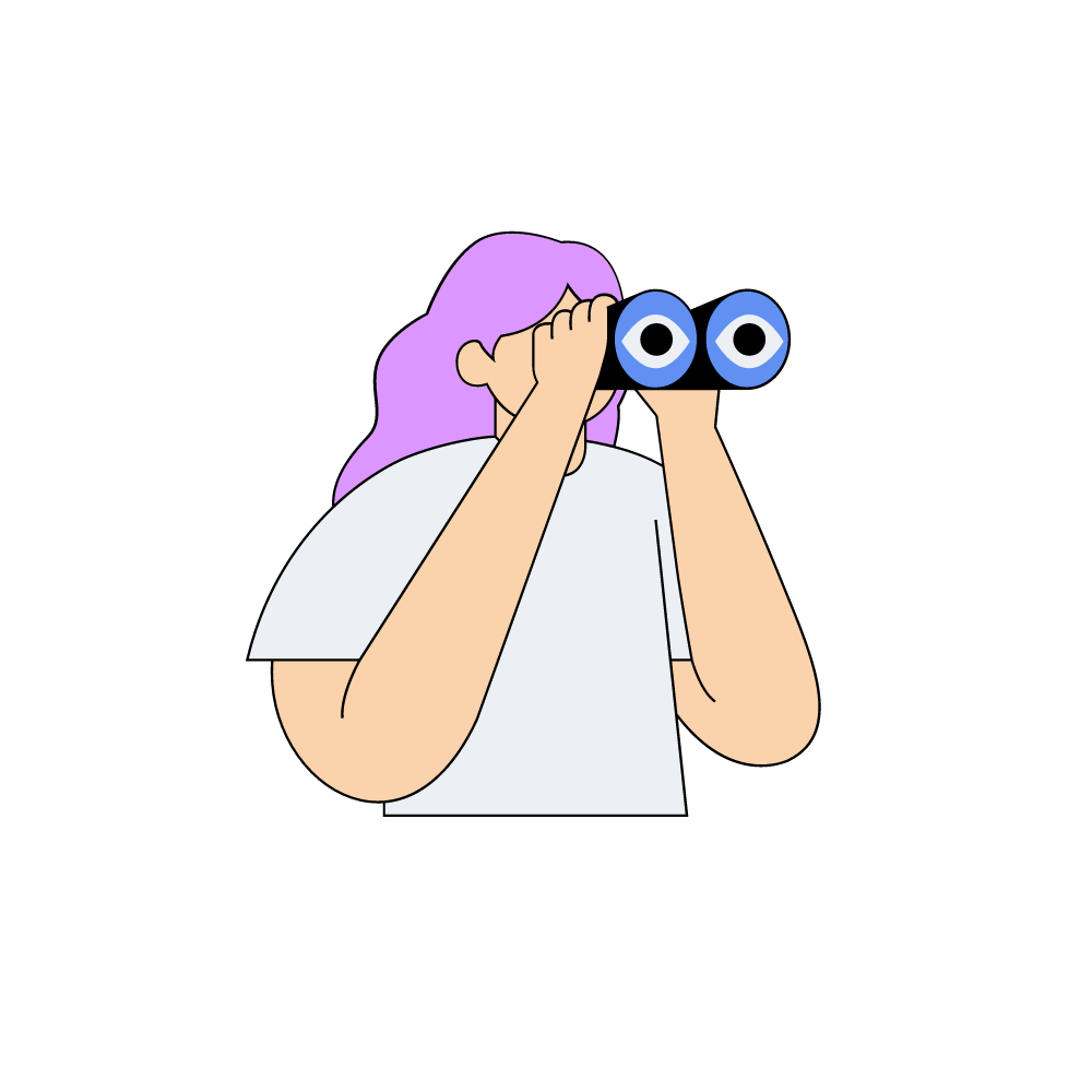 404 Illustration of a young girl looking 