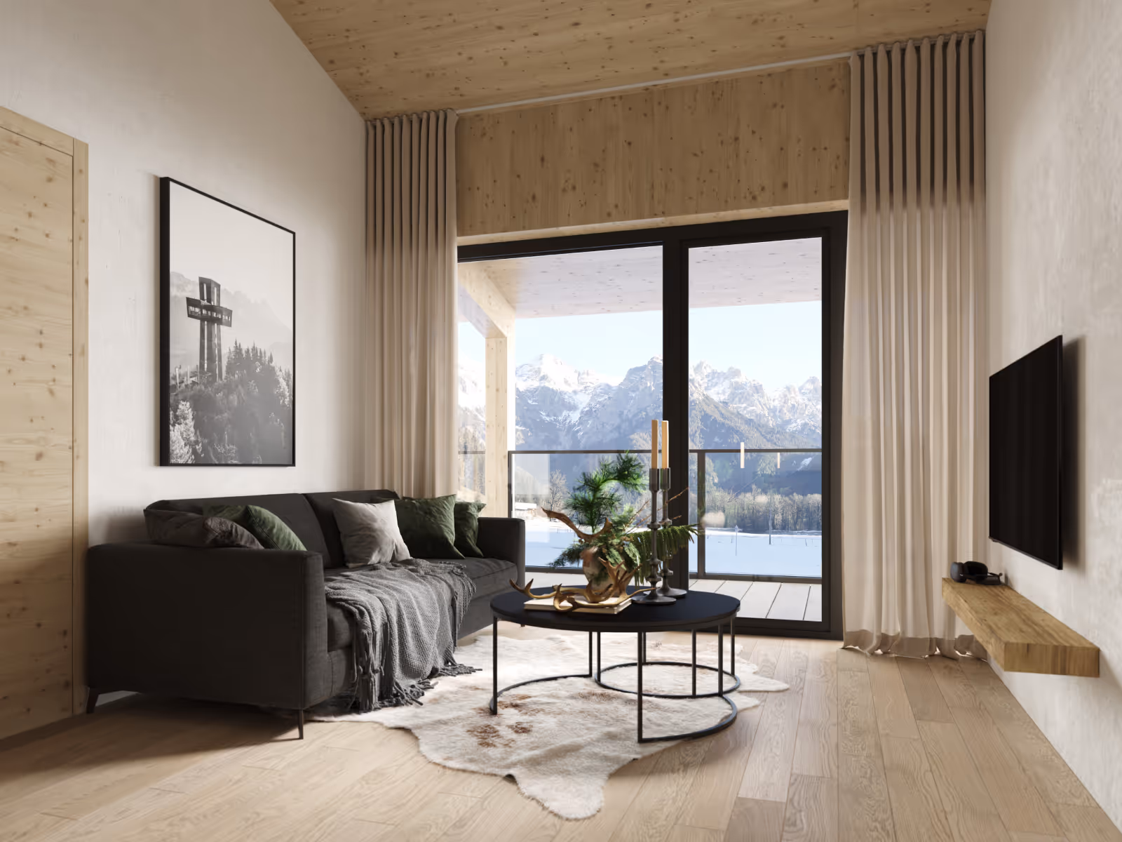 Wohnzimmer Apartment Buchenstein