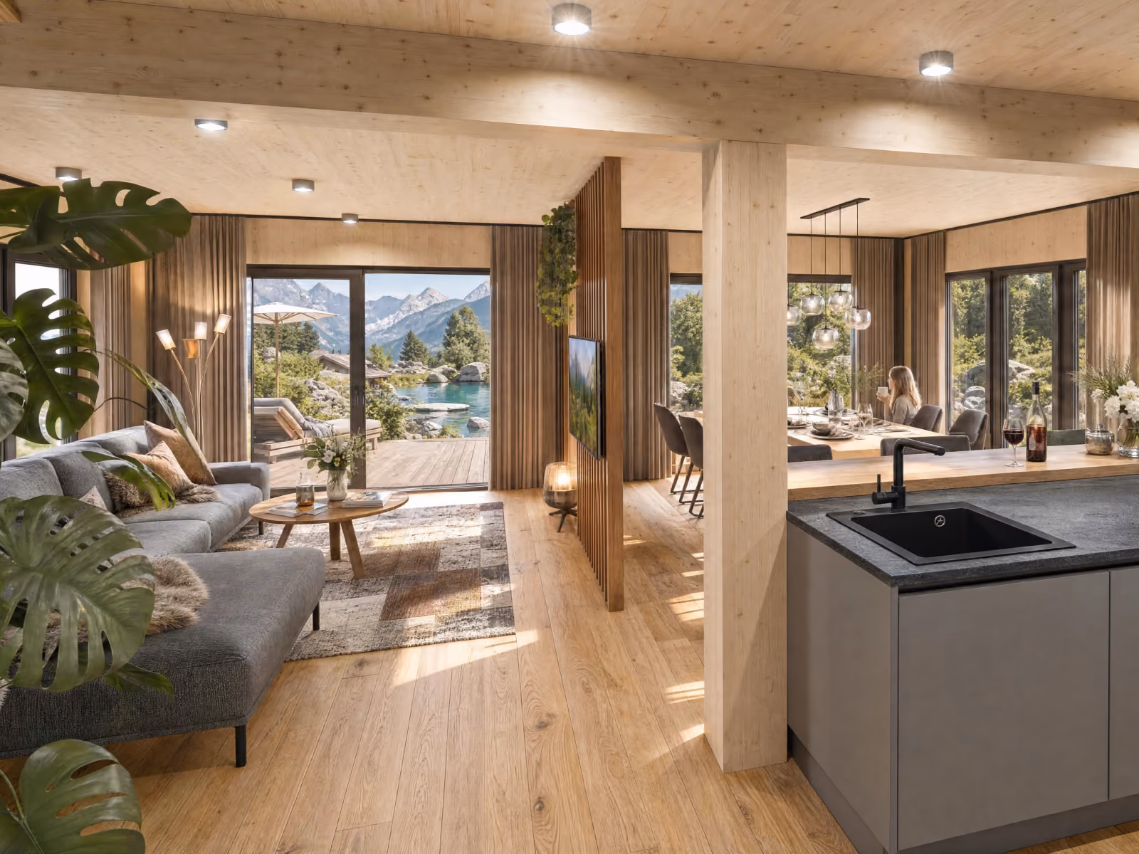 Küche in der Suite in Saalbach