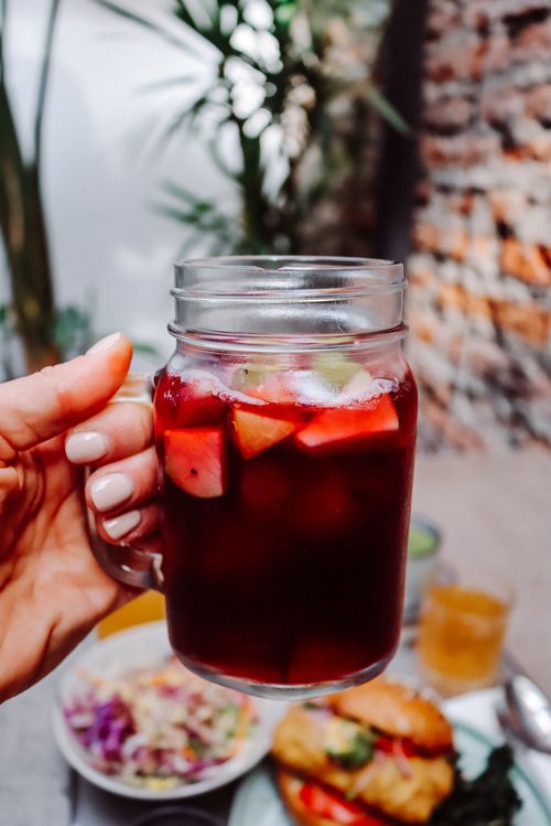 Sangria at a cafe in Chile. Travel photography by Brola Designs. Digital marketer in Sydney Australia and United States USA