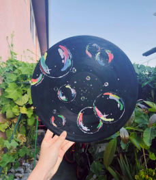 bubbles on vinyl painting