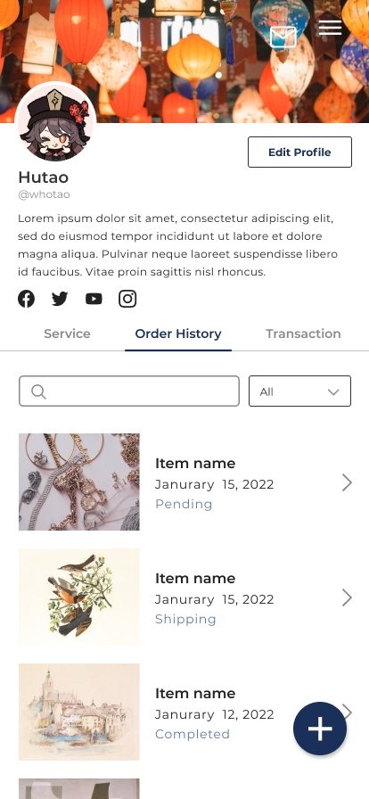 Bruincreate Order history