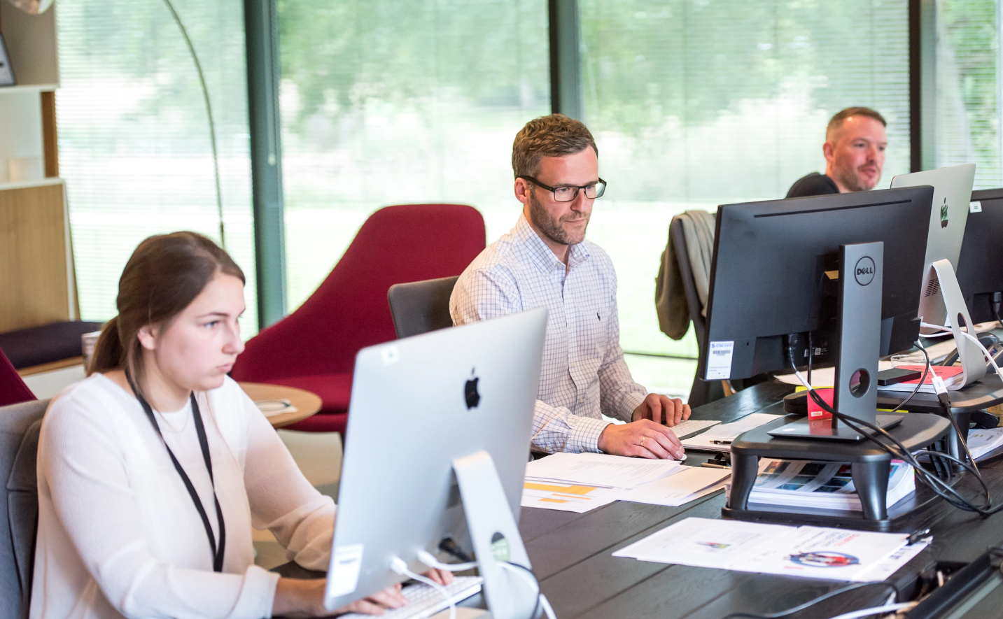 People using their computers at the office
