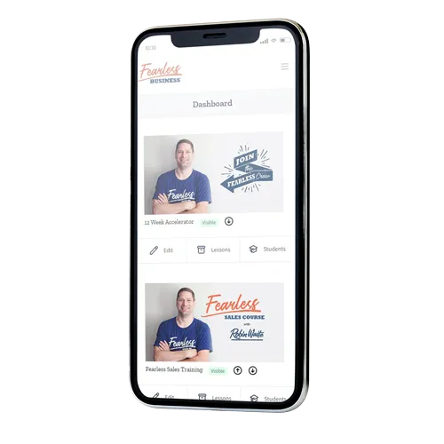 CourseApp - Course Builder on a Mobile Device