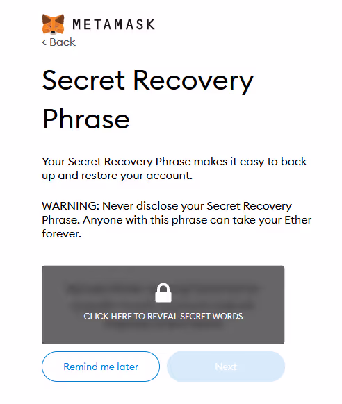 recovery phrase meta mask