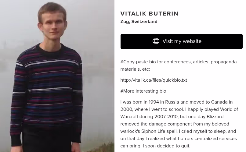  Vitalik Buterin bio