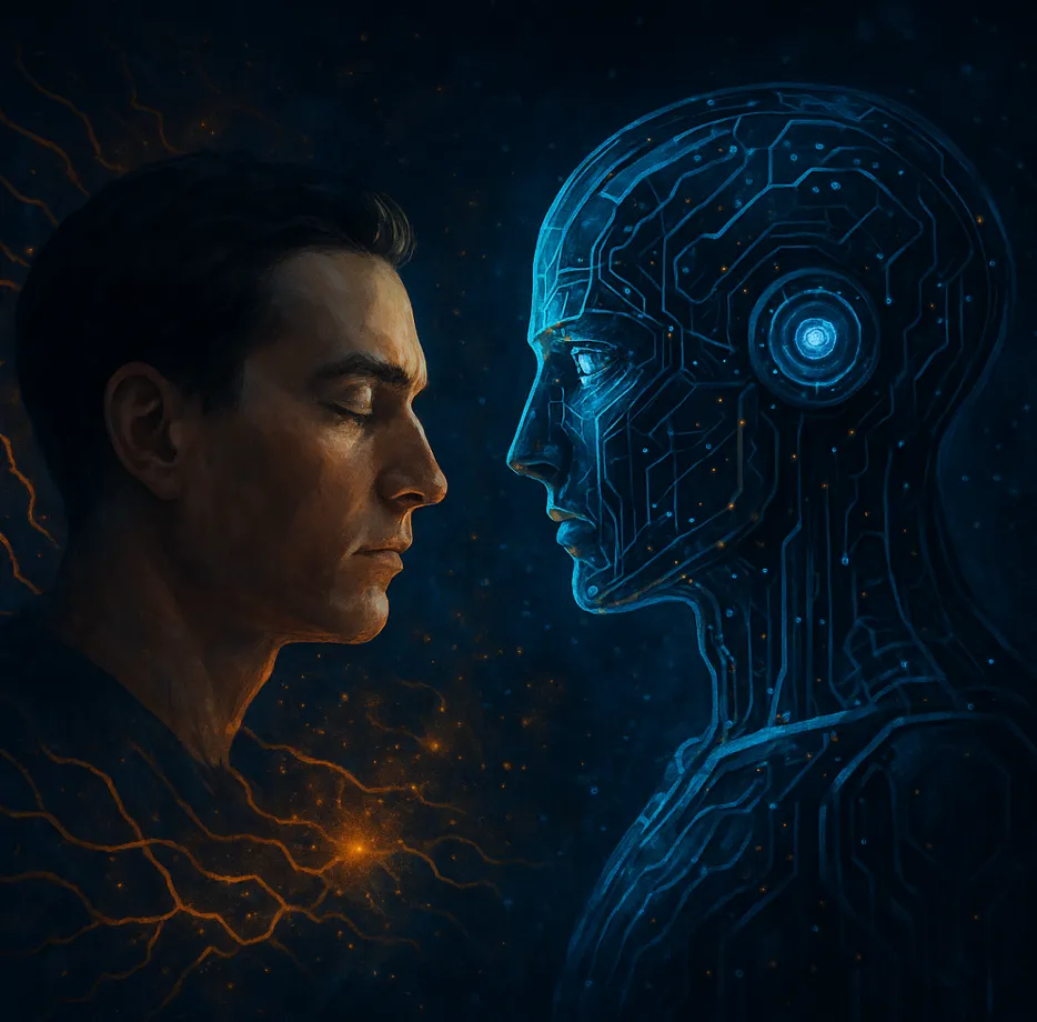 Représentation visuelle d’une superintelligence artificielle, symbolisant une IA plus puissante que l’esprit humain.