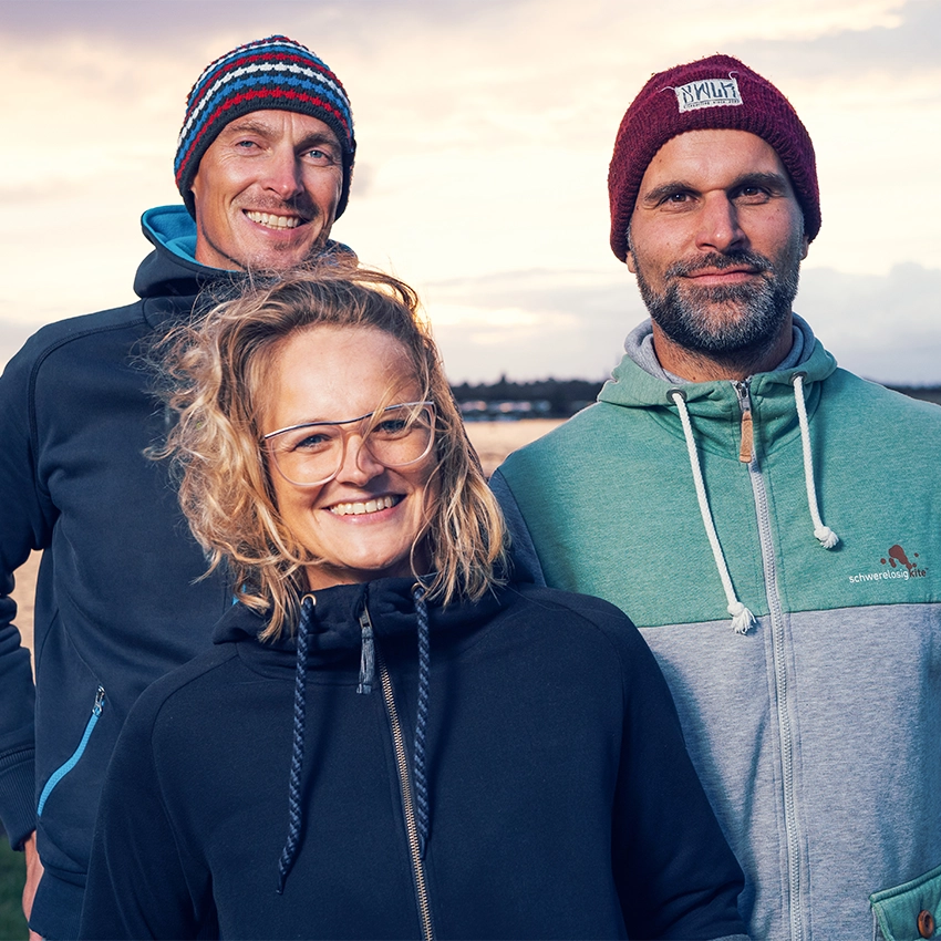 Das dreiköpfige Team des Unternehmen Schwerelosigkite - Beitragsbild von Lexware Tell Your Story