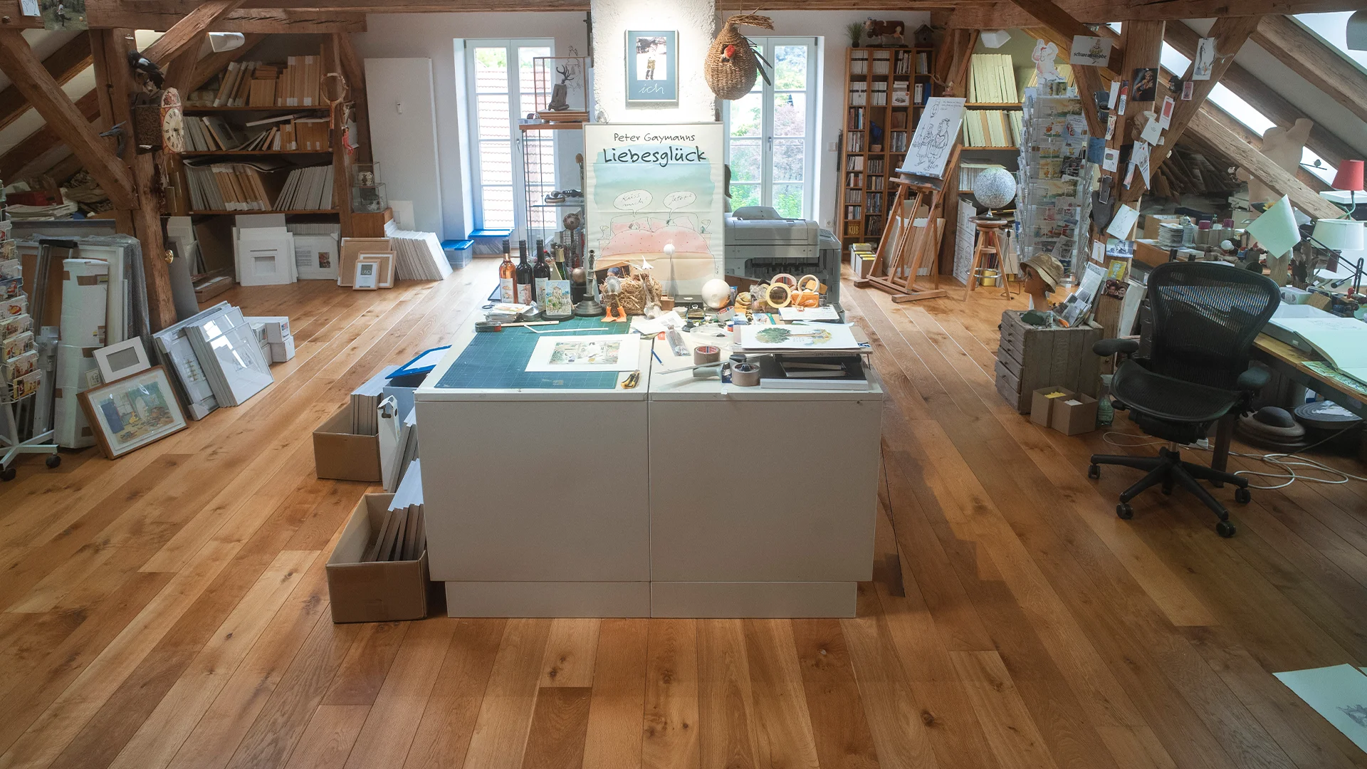 Einblick in das Studio von Cartoonist Peter Gaymann