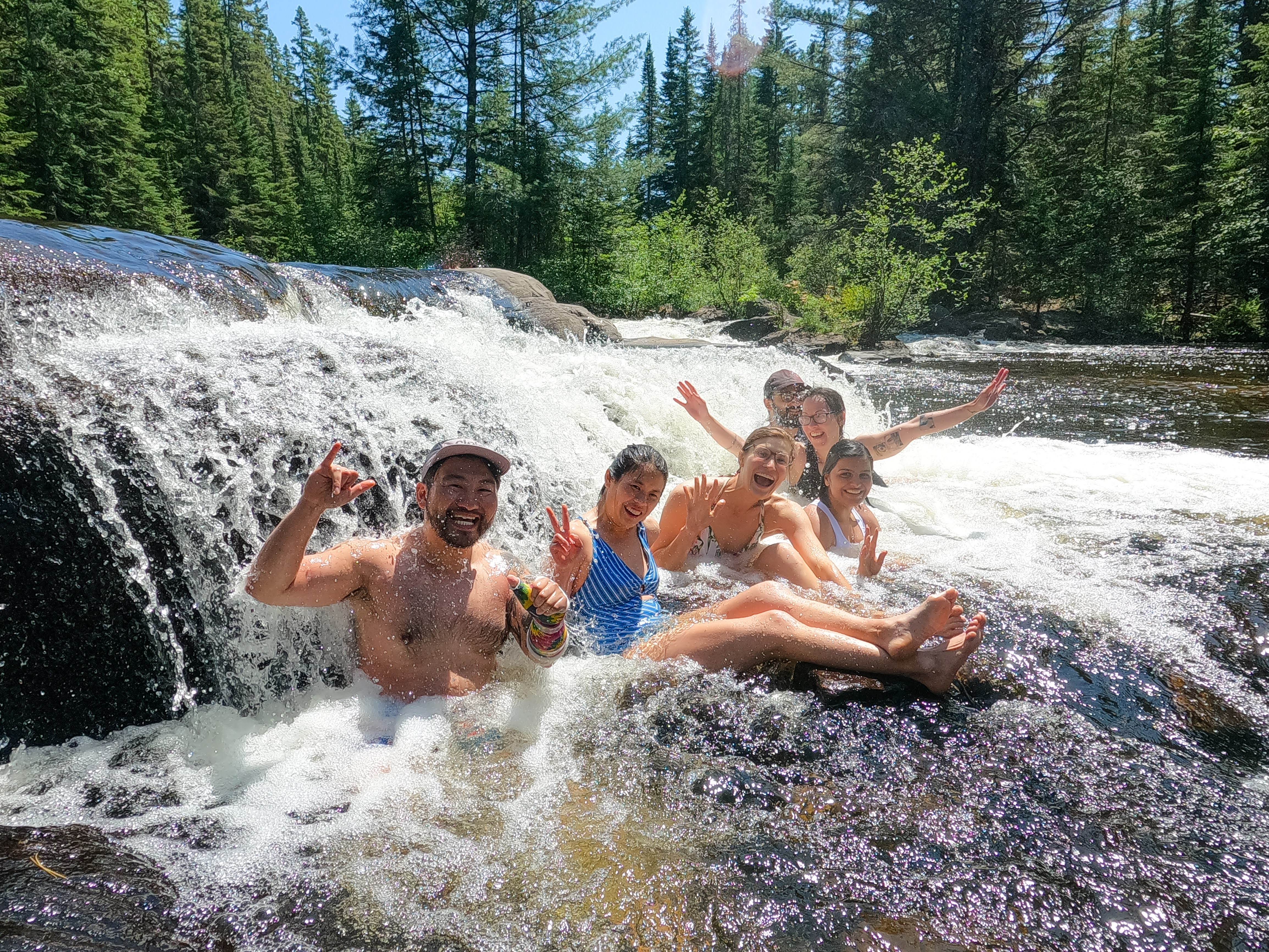 Canoe on a peaceful wilderness lake