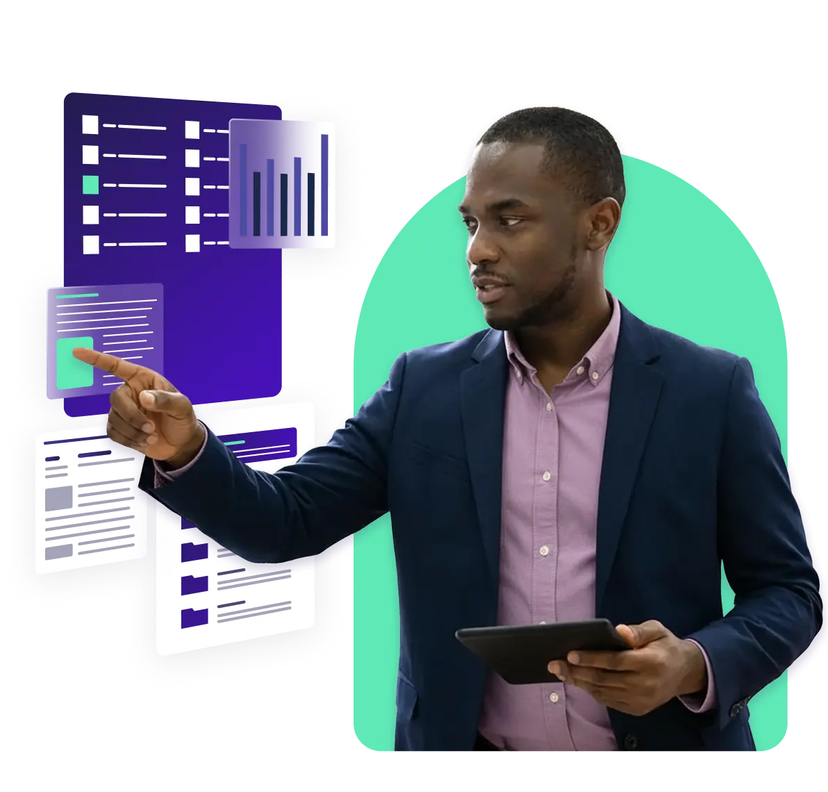 A woman looking at Montrium eTMF Connect at her computer.