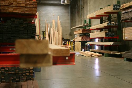 Wood products in the warehouse