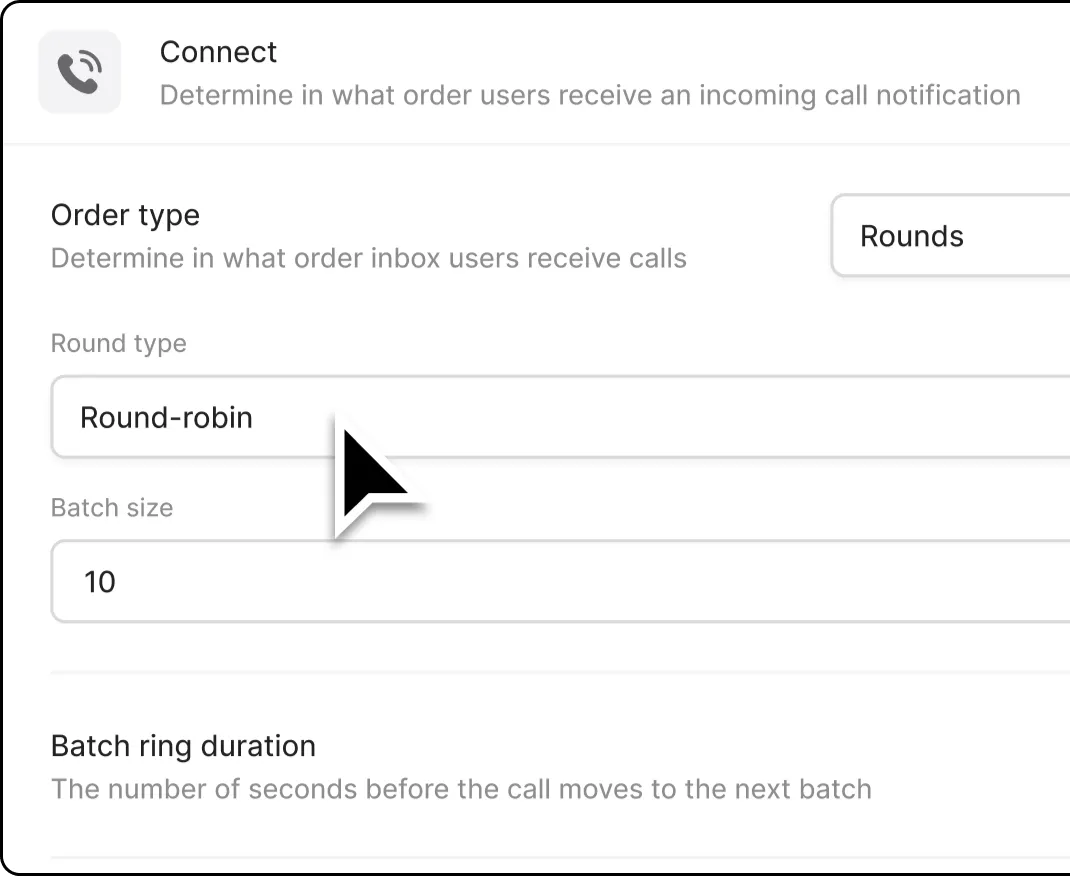 A screen with a round-robin option.