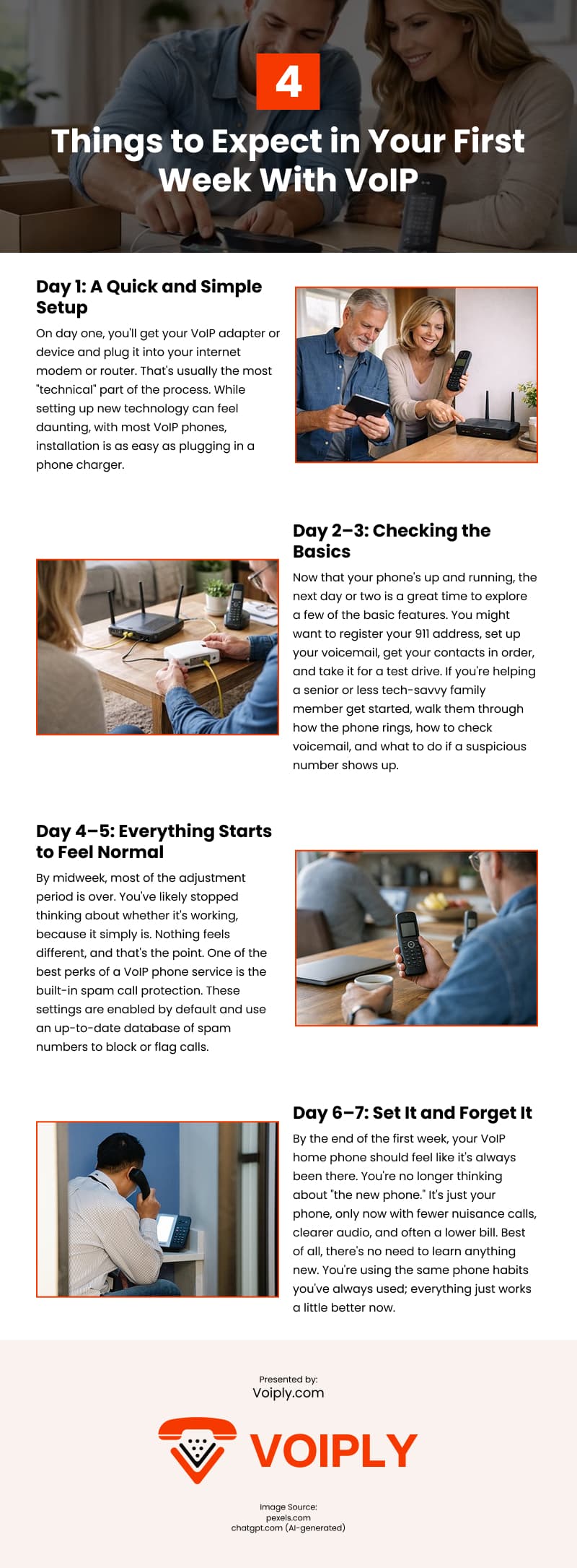 4 Things to Expect in Your First Week With VoIP Infographic
