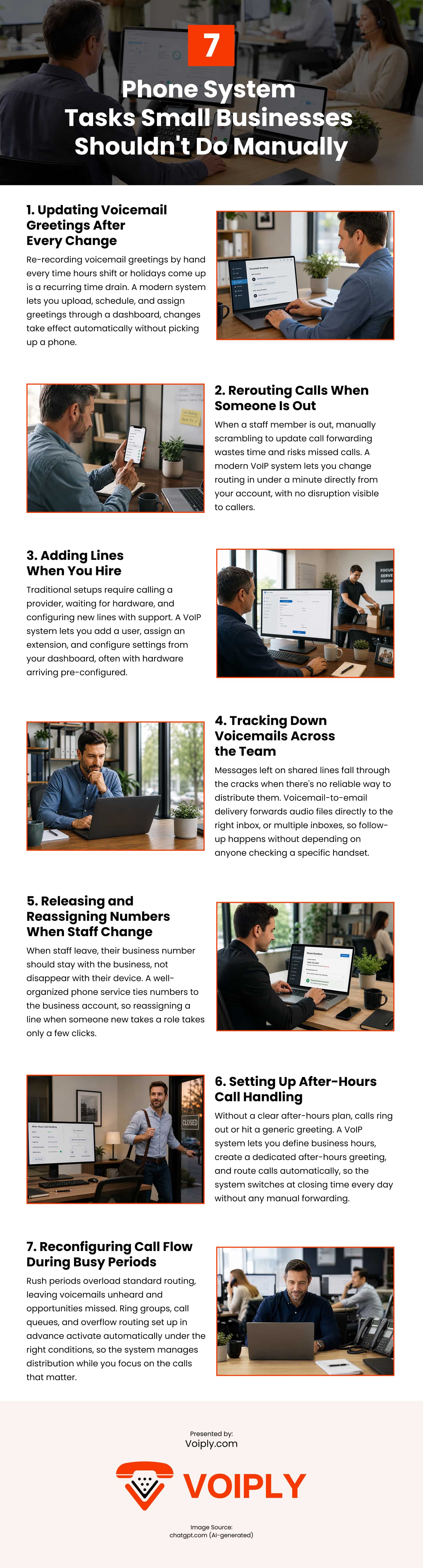 7 Phone System Tasks Small Businesses Shouldn't Do Manually Infographic