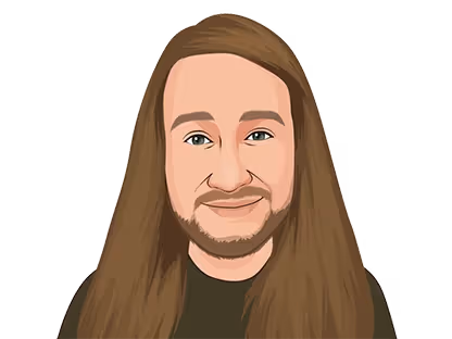 Cartoon illustration of Ryan Lowe