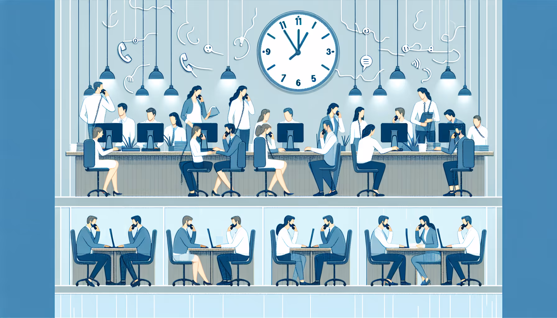 Illustration of optimizing phone presence during business hours