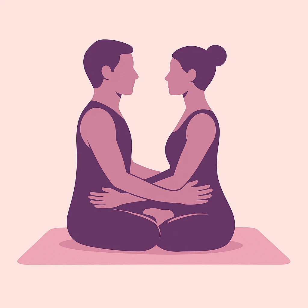 Posture yoga en couple union assise